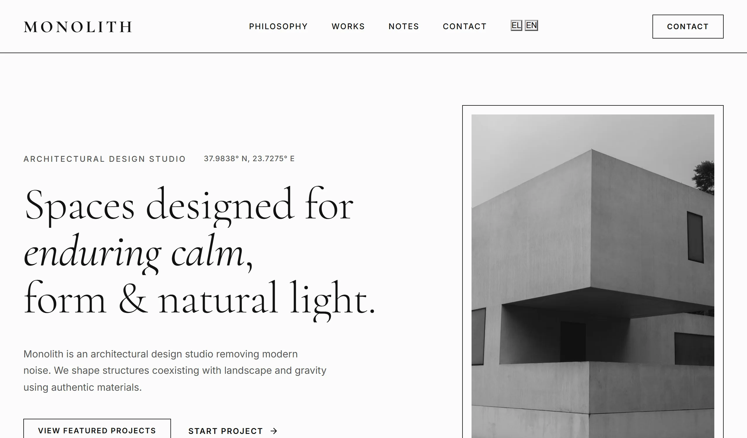 Minimalist Architectural Studio - MONO Concept Preview